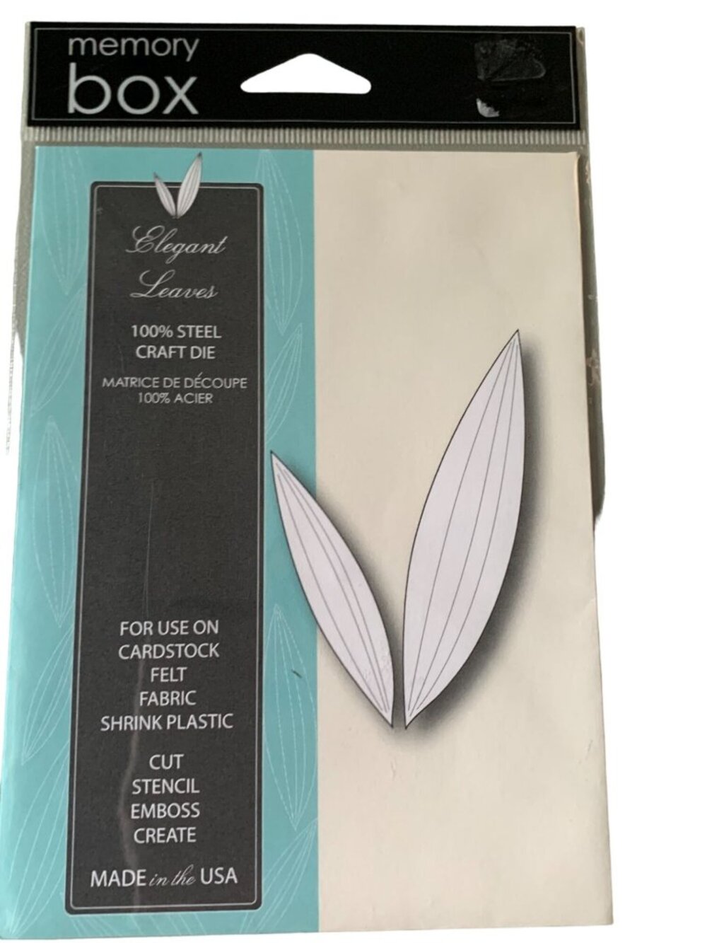 Memory Box Elegant Leaves Steel Metal Craft Die Style No. 98843 New